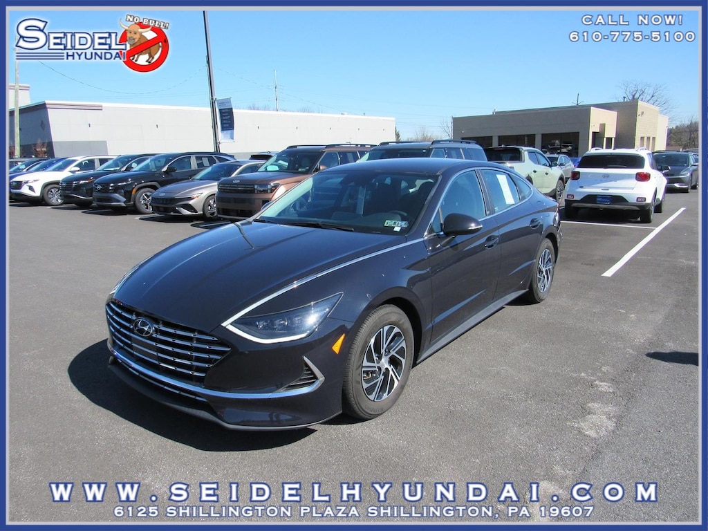 Certified 2023 Hyundai Sonata Hybrid Blue Sedan