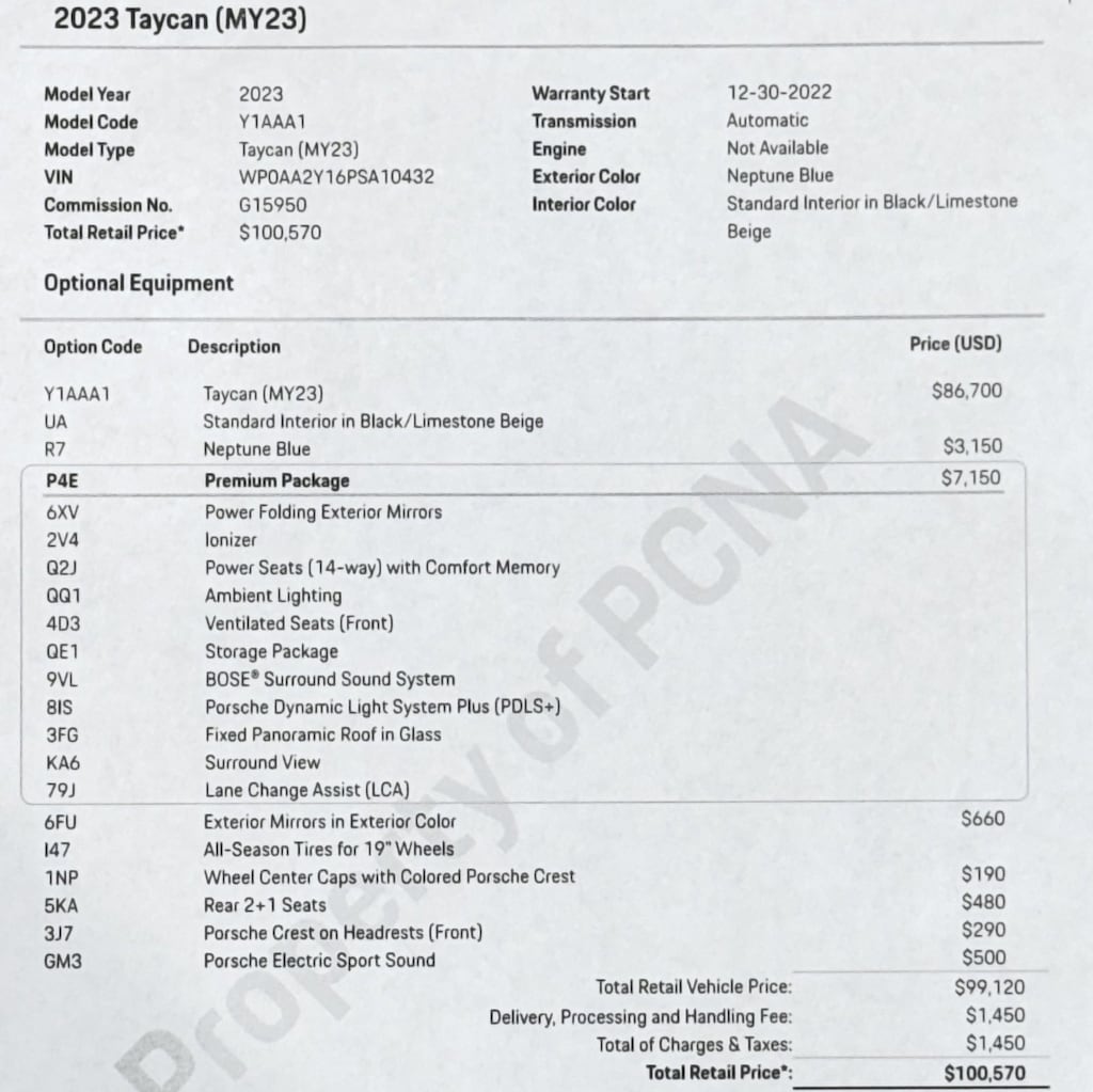 Certified 2023 Porsche Taycan