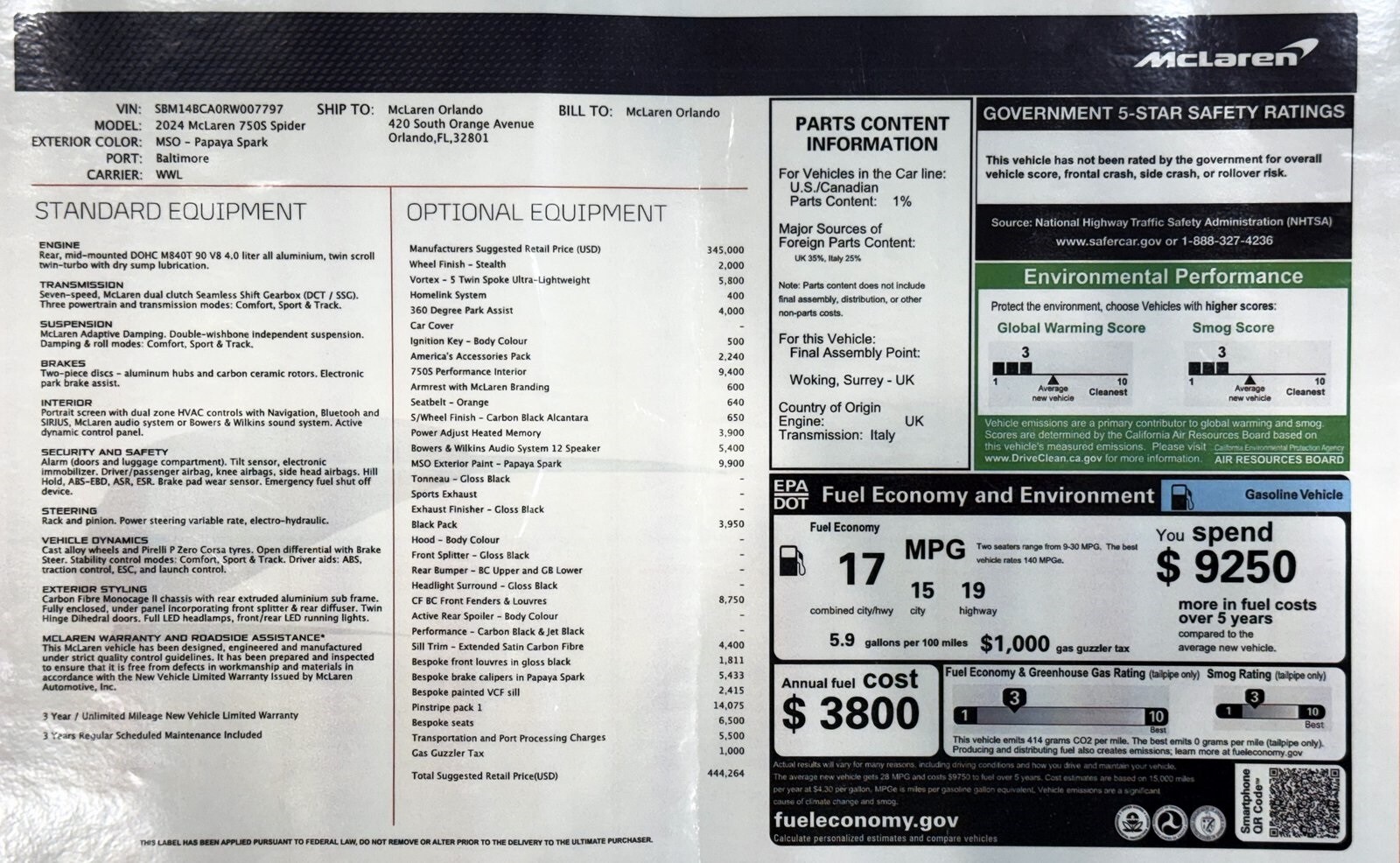 2024 Mclaren 750S Spider photo 2
