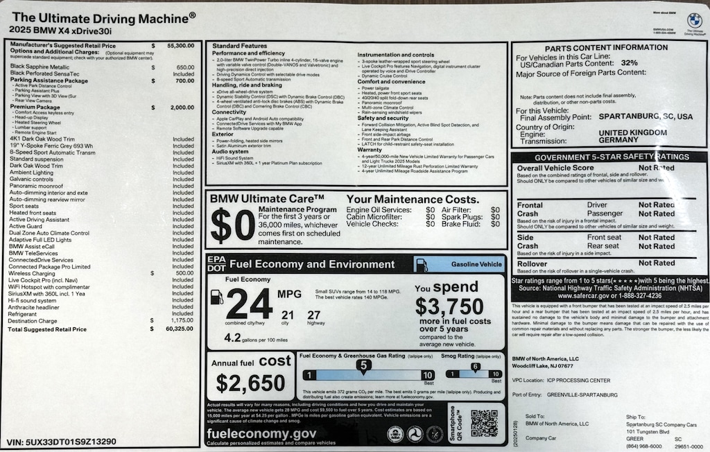 Certified 2025 BMW X4 xDrive30i