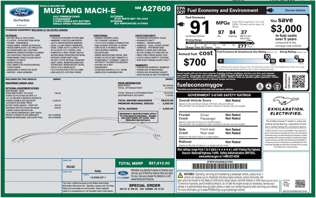 Certified 2022 Ford Mustang Mach-E Premium