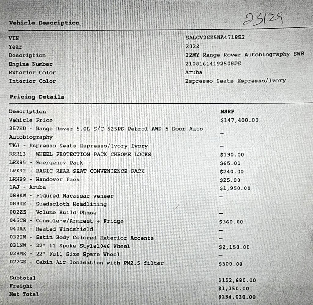 Certified 2022 Land Rover Range Rover Autobiography
