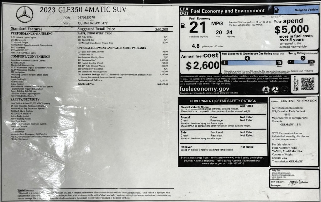 Certified 2023 Mercedes-Benz GLE GLE 350