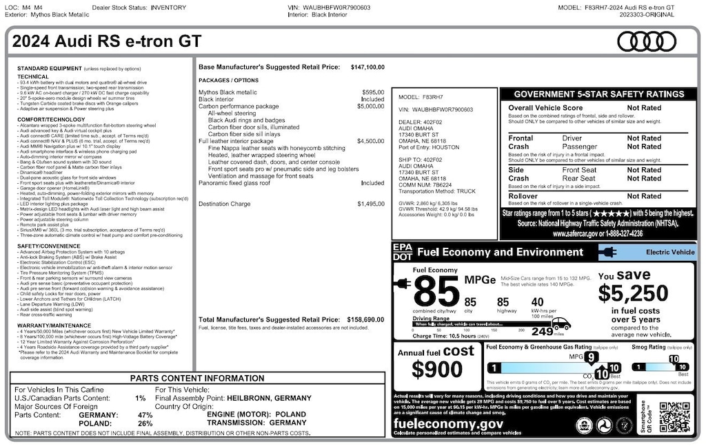 Certified 2024 Audi RS e-tron GT Base