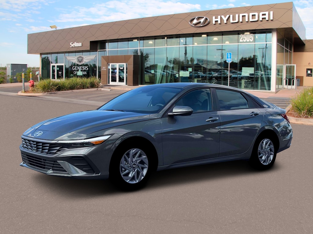 New 2026 Hyundai Elantra Hybrid Blue Sedan