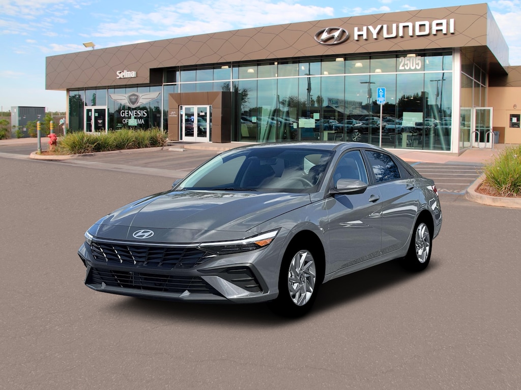 New 2026 Hyundai Elantra Hybrid Blue Sedan