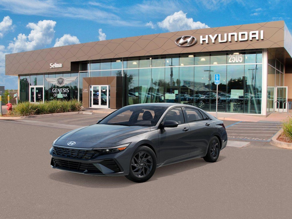 New 2026 Hyundai Elantra Hybrid Blue Sedan