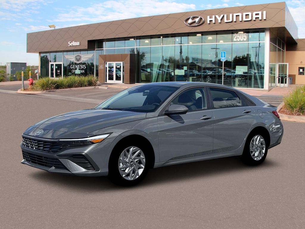 New 2026 Hyundai Elantra Hybrid Blue Sedan