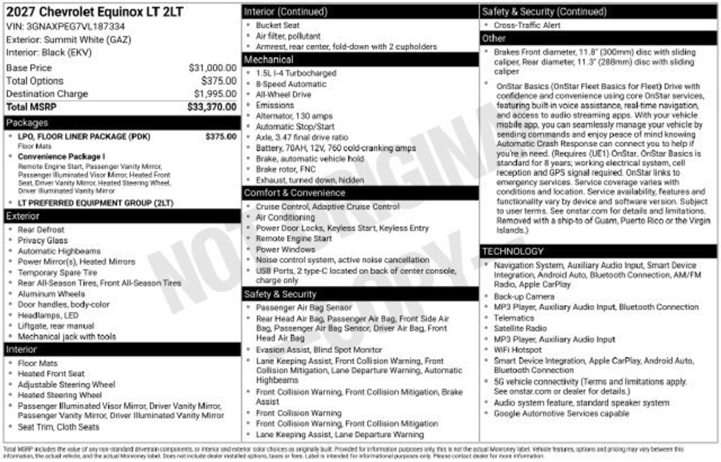 New 2027 Chevrolet Equinox LT SUV