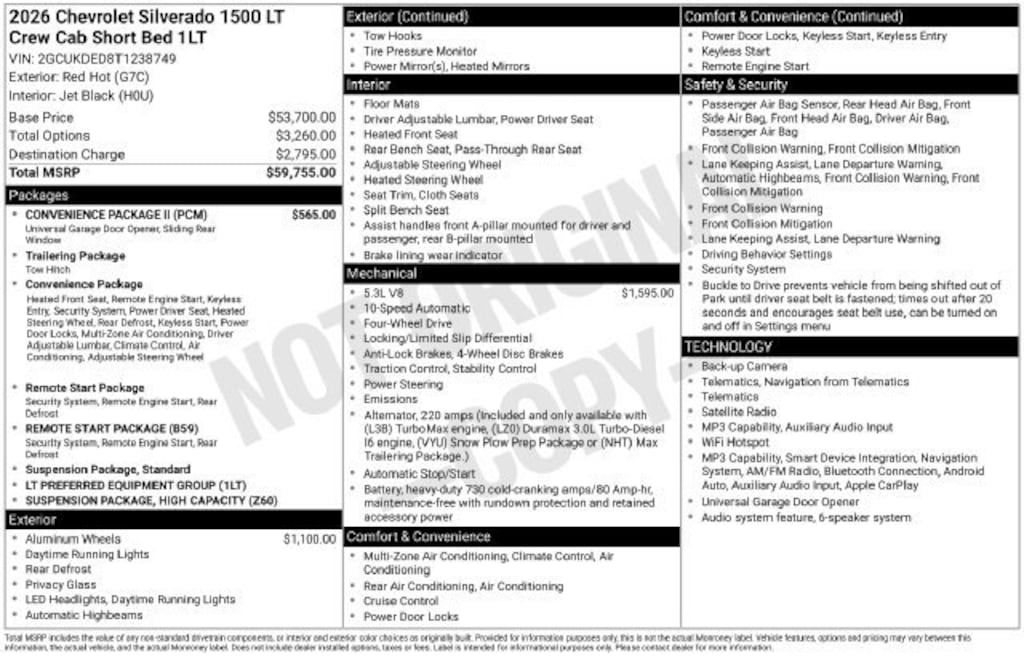 New 2026 Chevrolet Silverado 1500 LT Truck