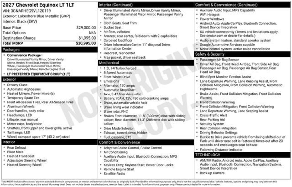 New 2027 Chevrolet Equinox LT SUV