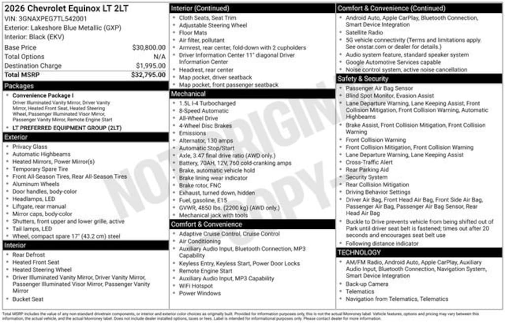 New 2026 Chevrolet Equinox LT SUV