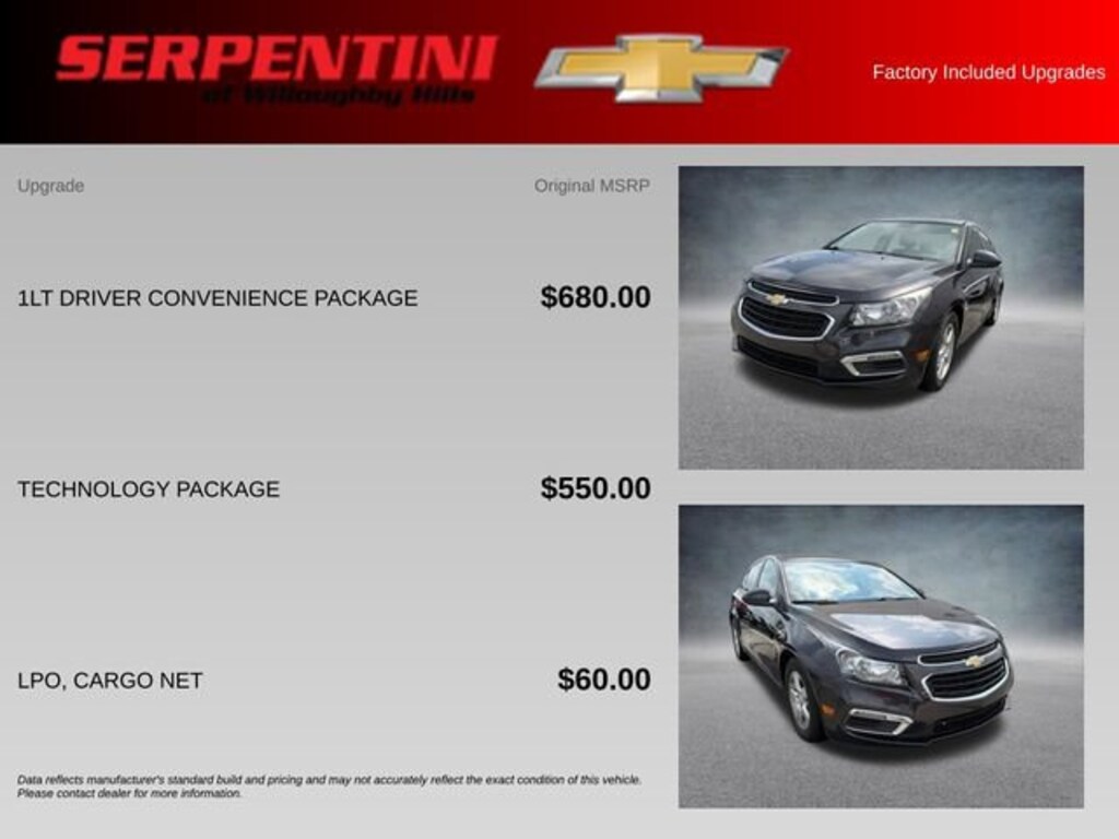 Used 2016 Chevrolet Cruze Limited LT Sedan