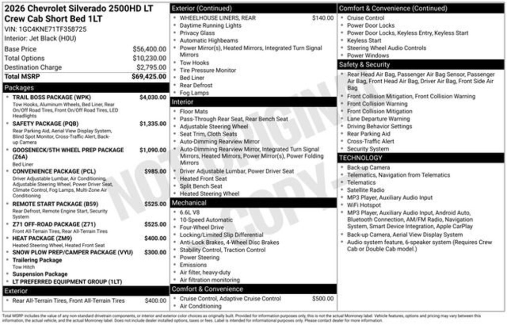 New 2026 Chevrolet Silverado 2500 HD LT Truck