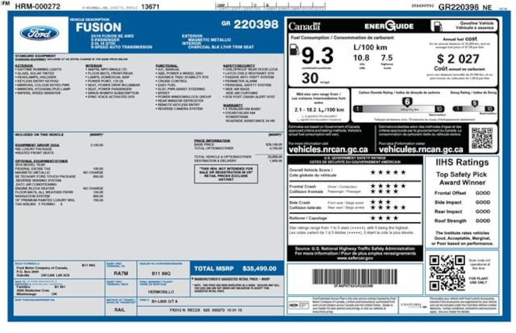 Used 2016 Ford Fusion SE Sedan