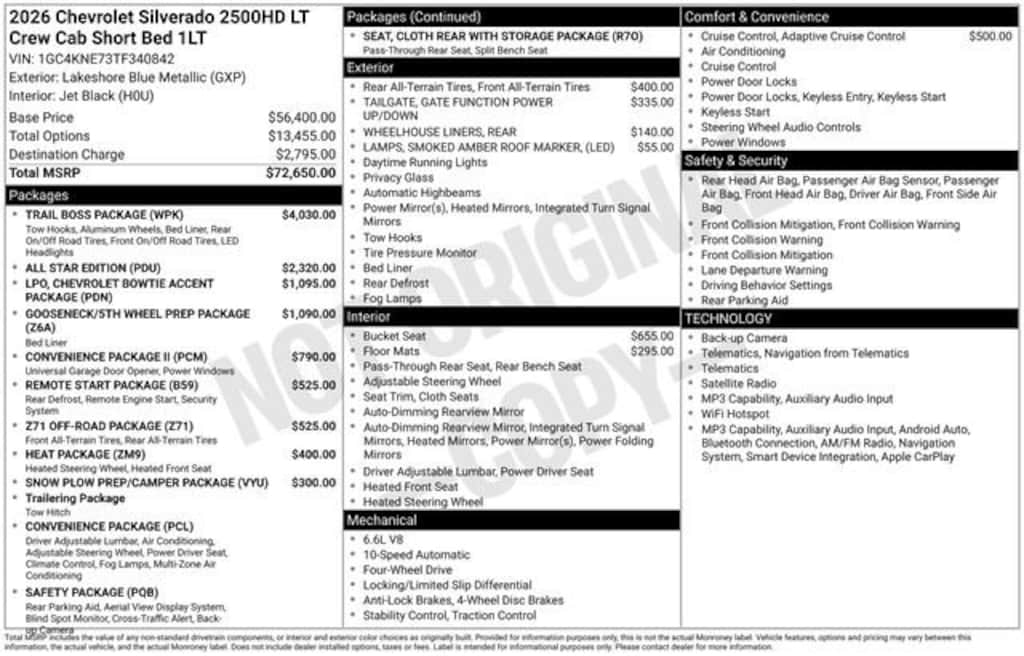 New 2026 Chevrolet Silverado 2500 HD LT Truck