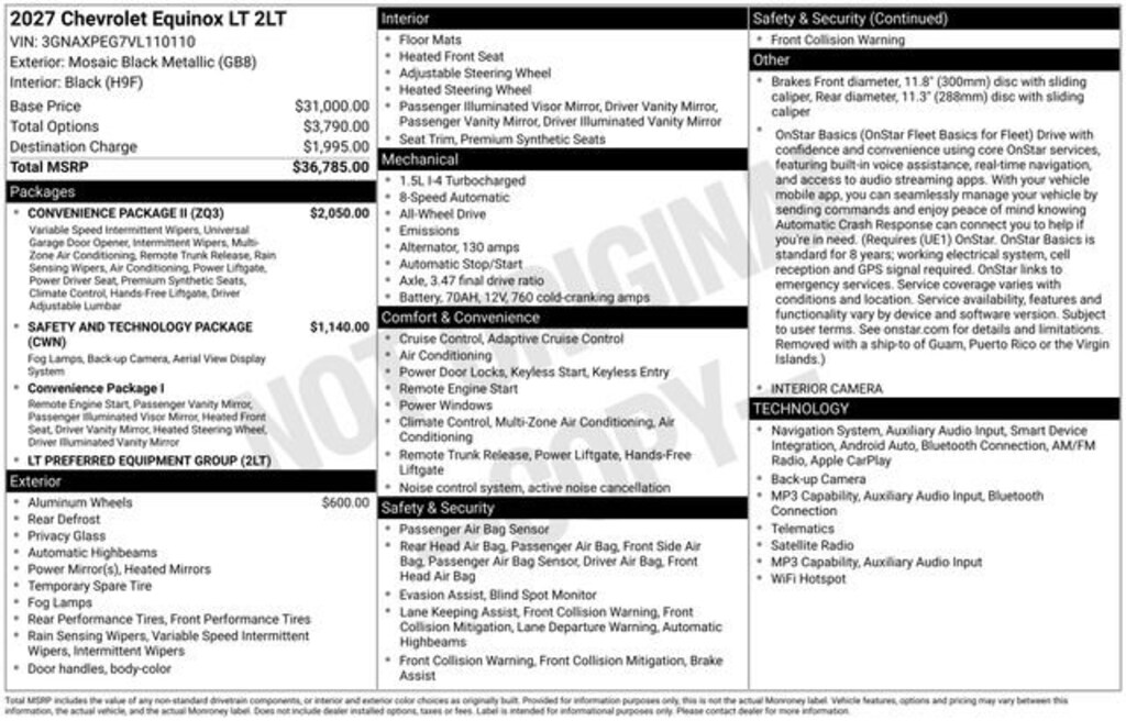New 2027 Chevrolet Equinox LT SUV
