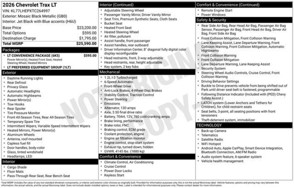 New 2026 Chevrolet Trax LT SUV