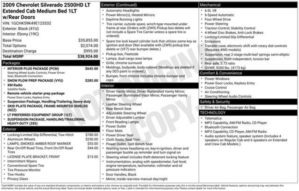 Used 2009 Chevrolet Silverado 2500 HD LT Truck Extended Cab