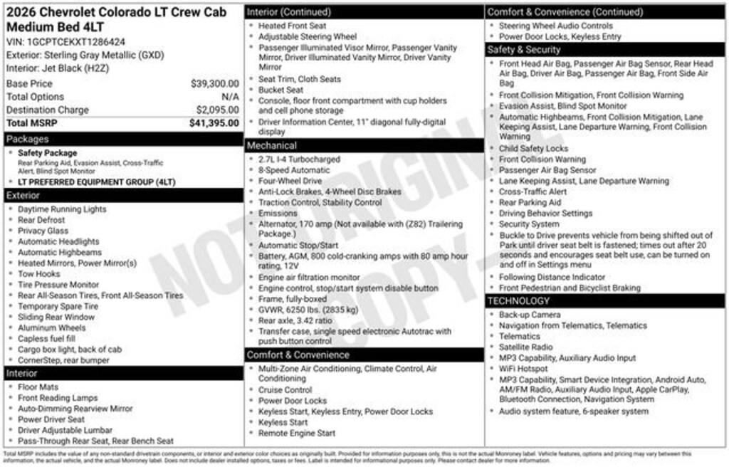 New 2026 Chevrolet Colorado LT Truck