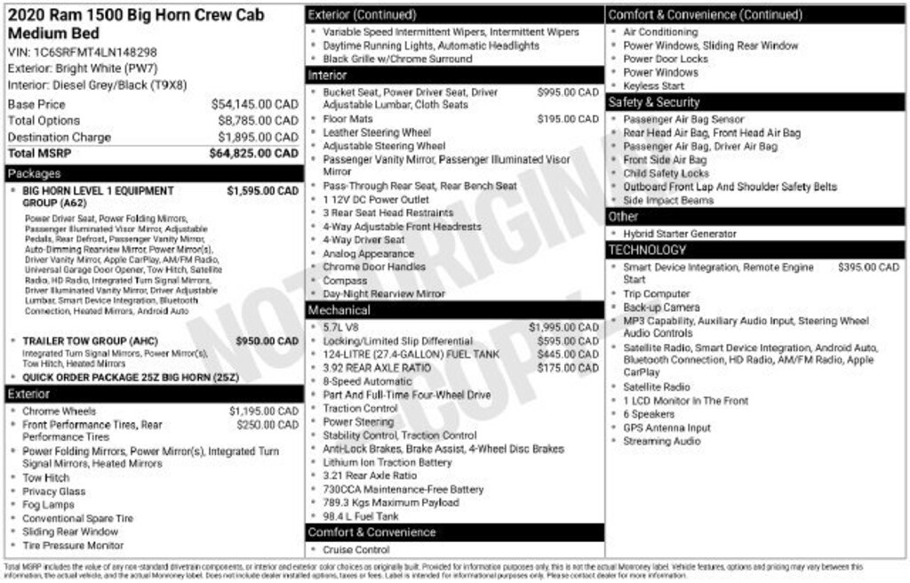 Used 2020 Ram 1500 Big Horn Truck Crew Cab