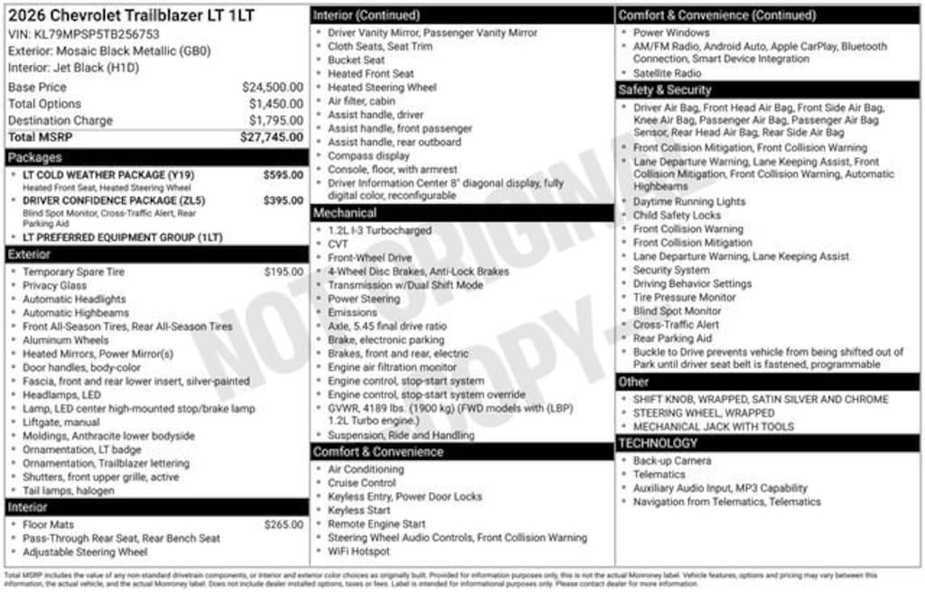 New 2026 Chevrolet Trailblazer LT SUV