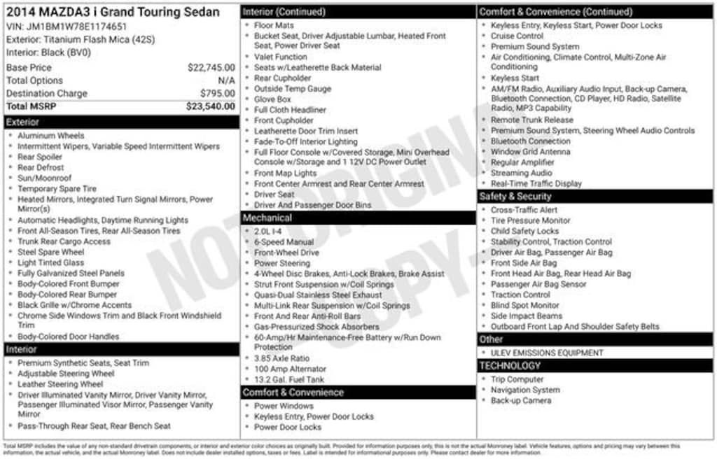 Used 2014 Mazda Mazda3 i Grand Touring Sedan