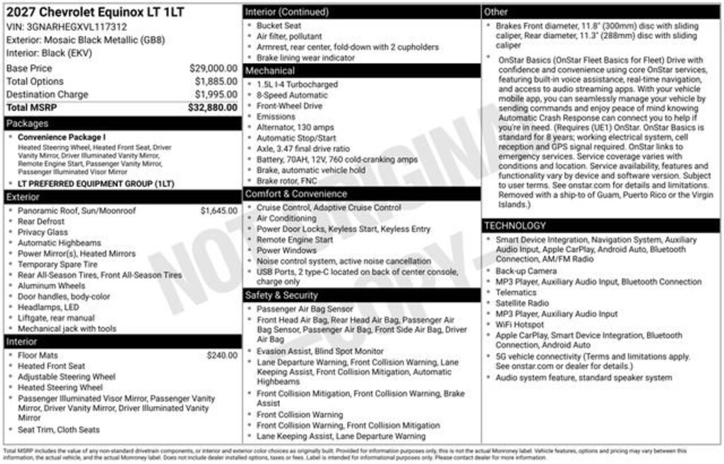 New 2027 Chevrolet Equinox LT SUV