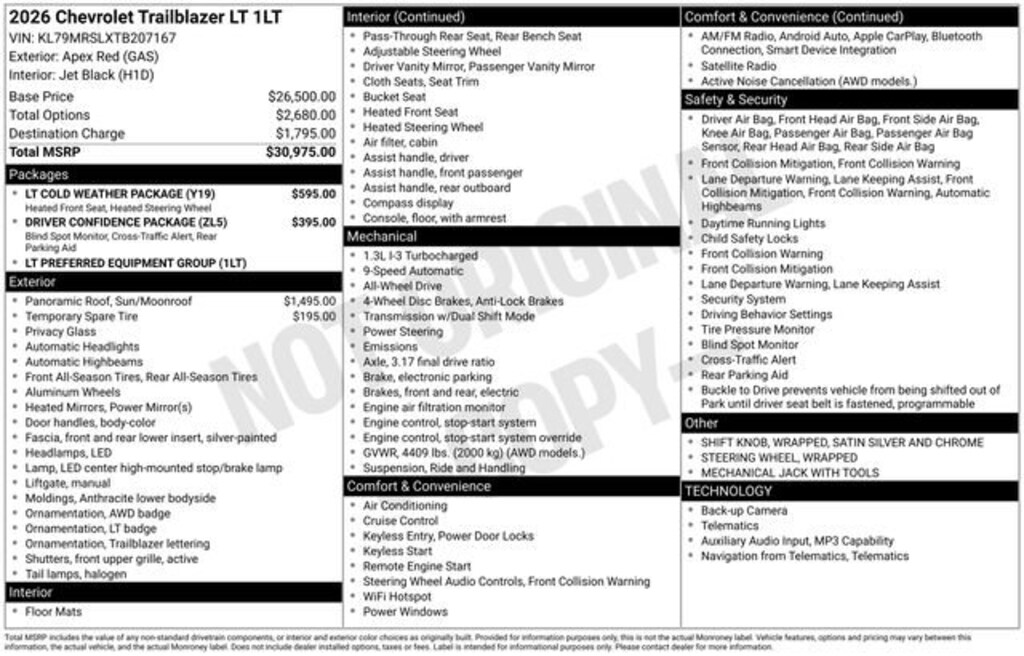 New 2026 Chevrolet Trailblazer LT SUV