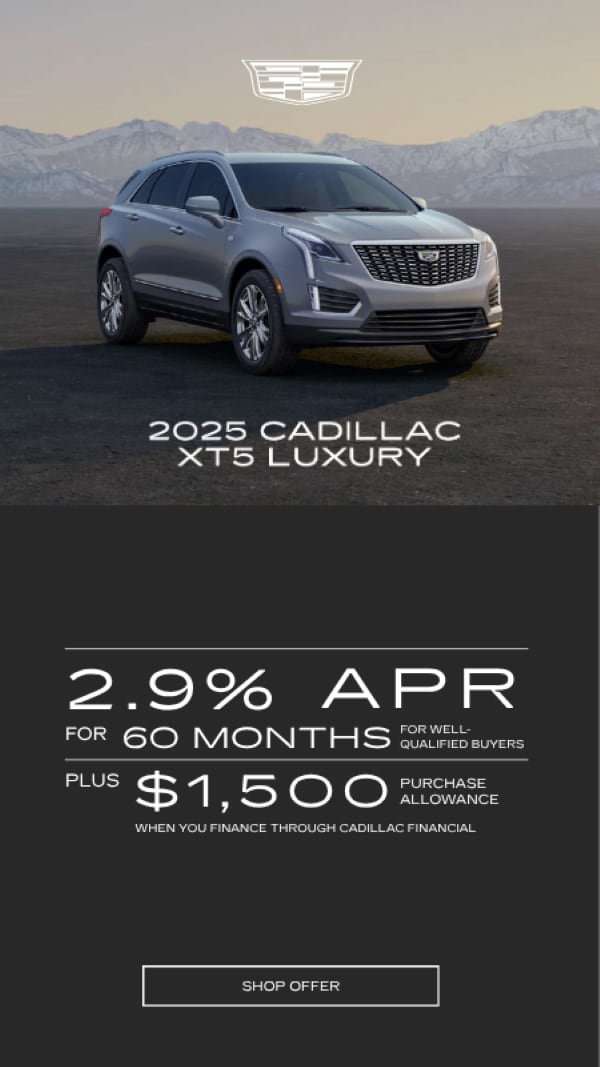Serra Cadillac Clarksville | 2025 Cadillac XT5 Special 2.9 APR for 60 Months