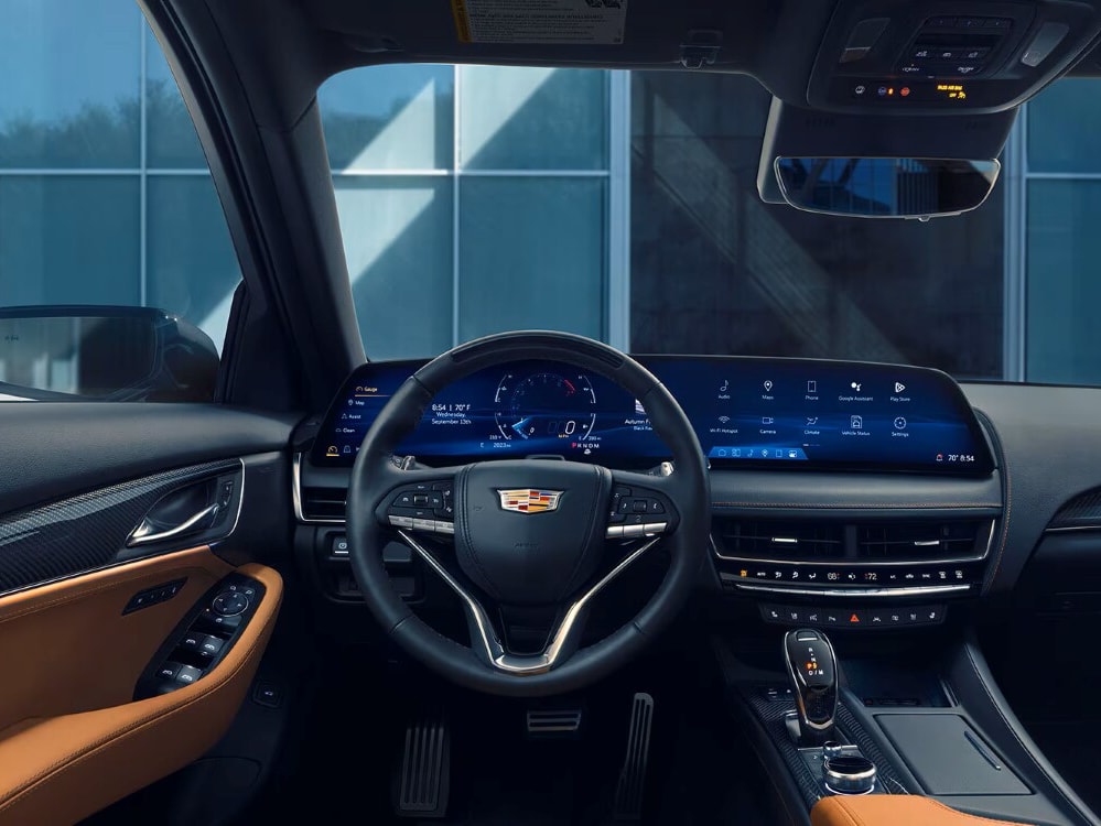  Driver view of technology and infotainment center in new CT5