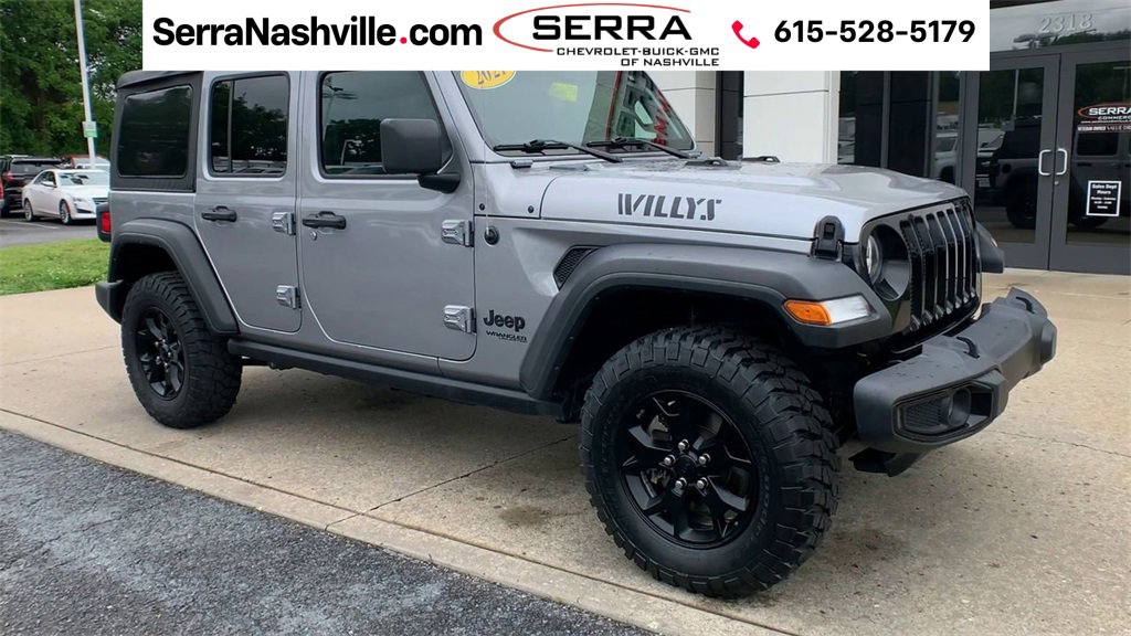 Used 2021 Jeep Wrangler Unlimited Willys Sport with VIN 1C4HJXDG5MW736239 for sale in Madison, TN