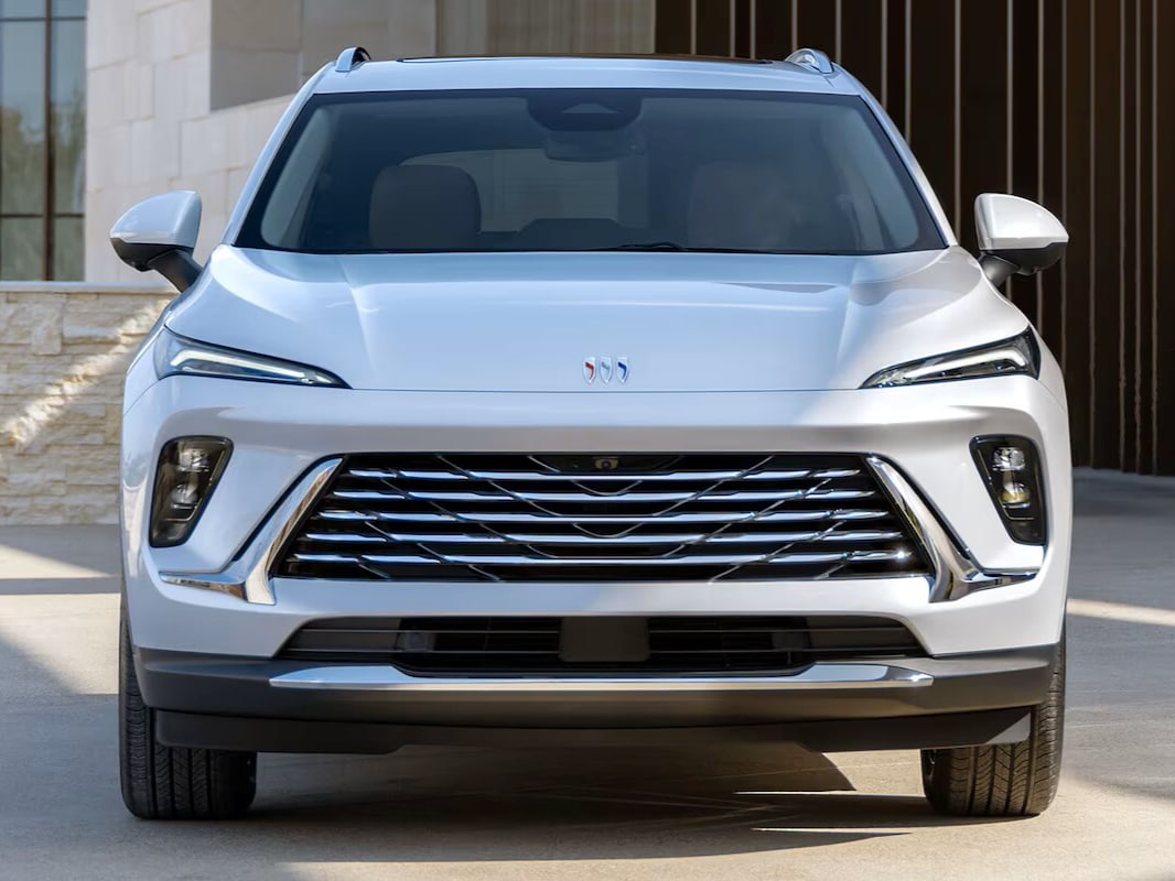  Front view of 2025 envision Avenir with signature LED check-shaped daytime running lights