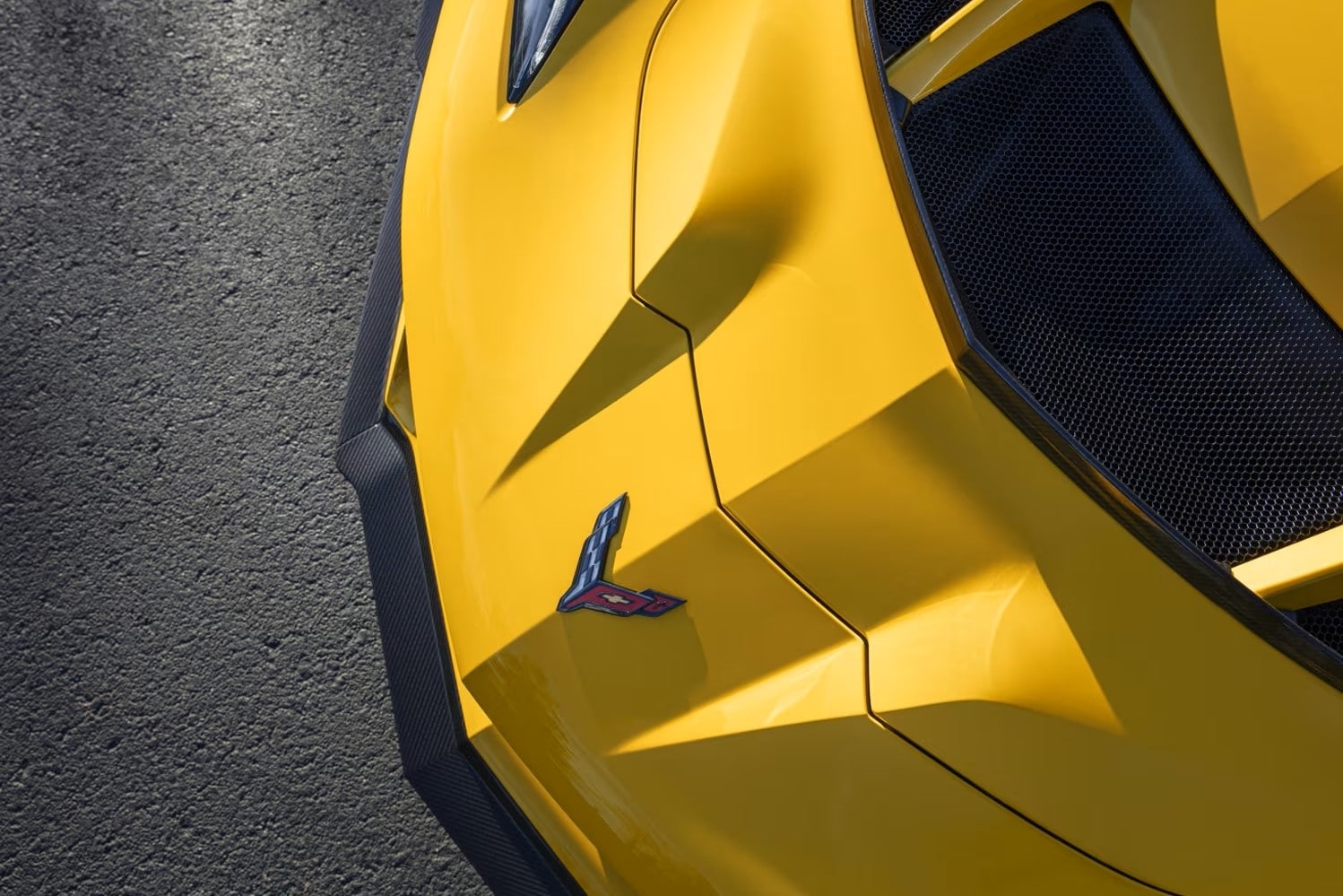 2026 Chevrolet Corvette ZR1 in Nashville close-up of carbon-fiber dive planes and front splitter