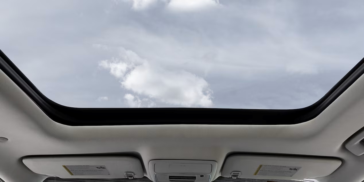  Available panoramic sunroof on the 2026 GMC Terrain invites expansive overhead views and fresh air, complete with a power sunshade for customizable comfort.