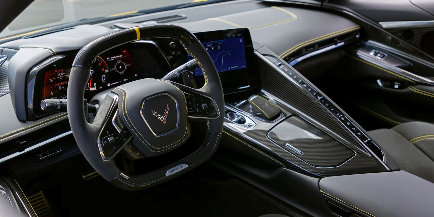 The 2026 Corvette ZR1's interior will likely feature premium materials, track-focused displays, and aggressively bolstered seats to complement its extreme performance.