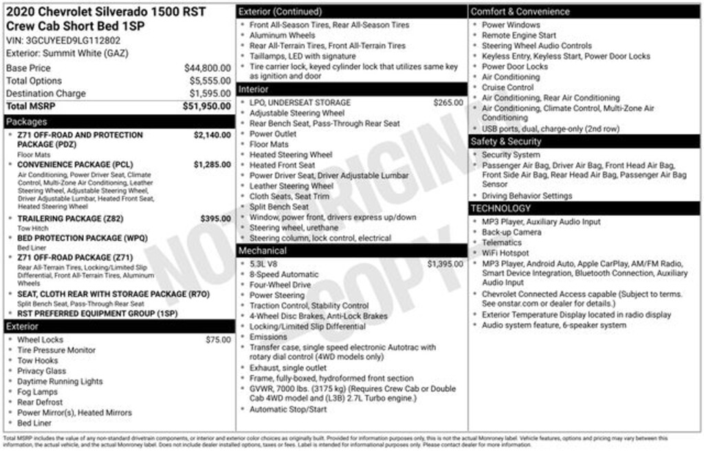 Used 2020 Chevrolet Silverado 1500 RST Truck Crew Cab