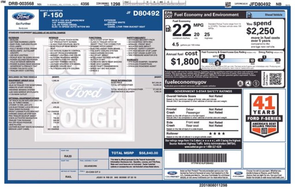 Used 2018 Ford F-150 Truck SuperCrew Cab