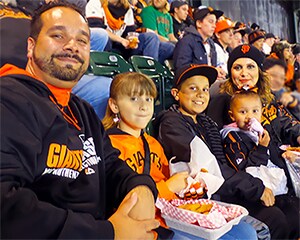 Family at game