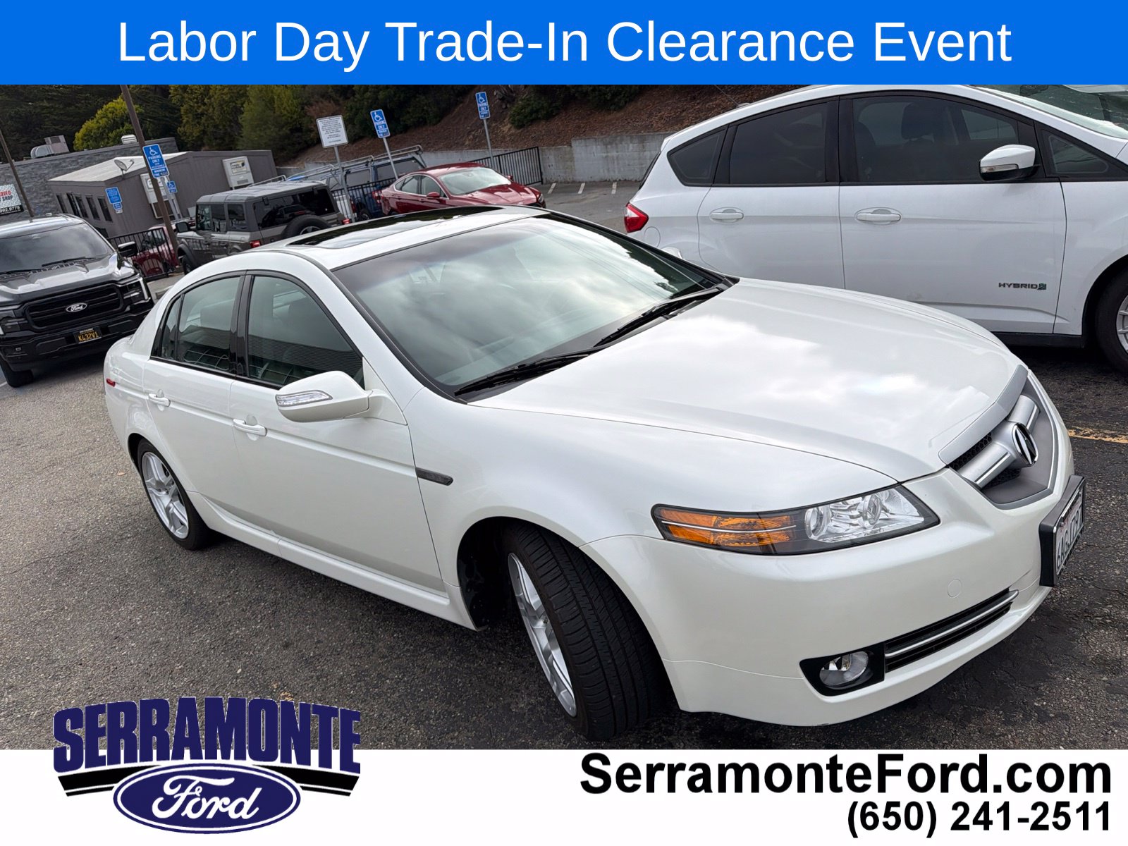 White Diamond Pearl 2007 Acura TL Sedan Front-Wheel Drive 5-Speed Automatic