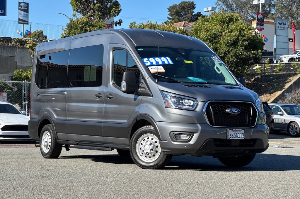 Certified 2023 Ford Transit-350 Passenger XLT /15 Passenger Seat Wagon Medium Roof Van