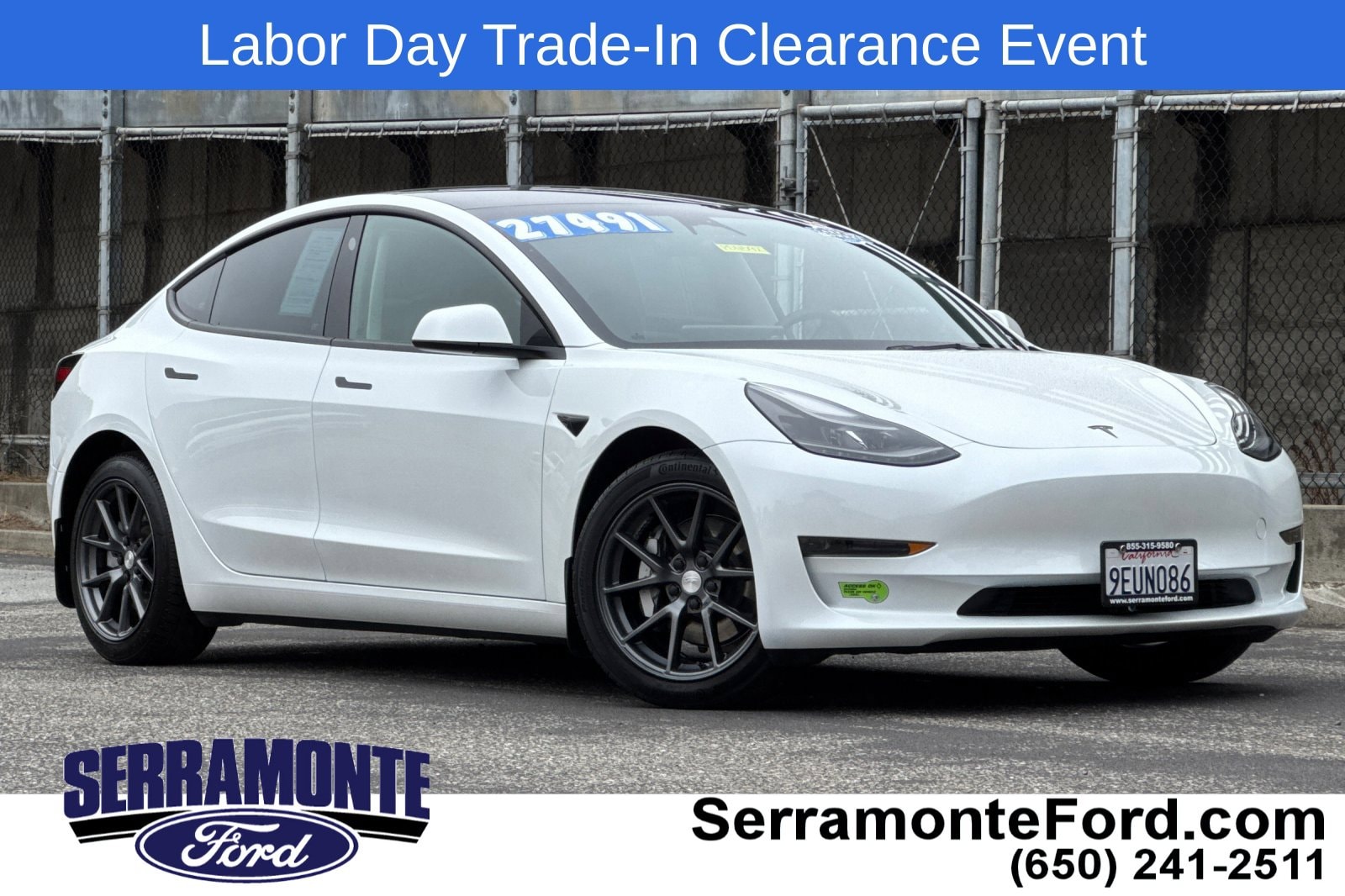 Used 2023 Tesla Model 3 Base with VIN 5YJ3E1EA7PF466798 for sale in Colma, CA