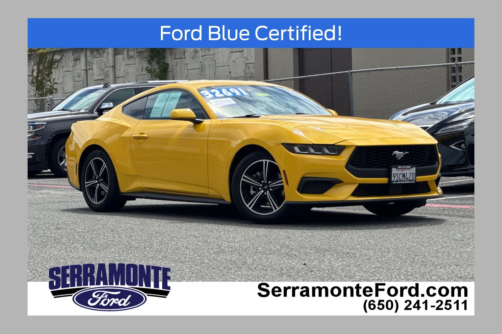 Yellow Splash Tri-coat 2024 Ford Mustang EcoBoost Premium Fastback RWD Coupe Rear-Wheel Drive Automatic