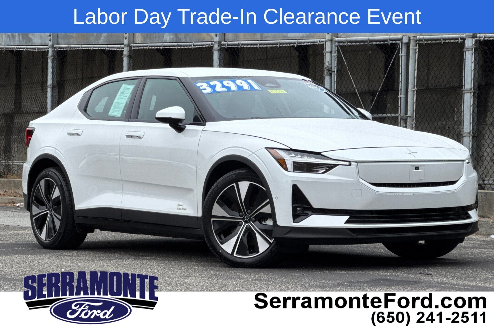 White (Snow) 2024 Polestar 2 Sedan All-Wheel Drive 1-Speed Automatic