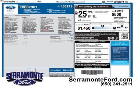 2018 Ford EcoSport Titanium SUV MAJ6P1WL9JC165273