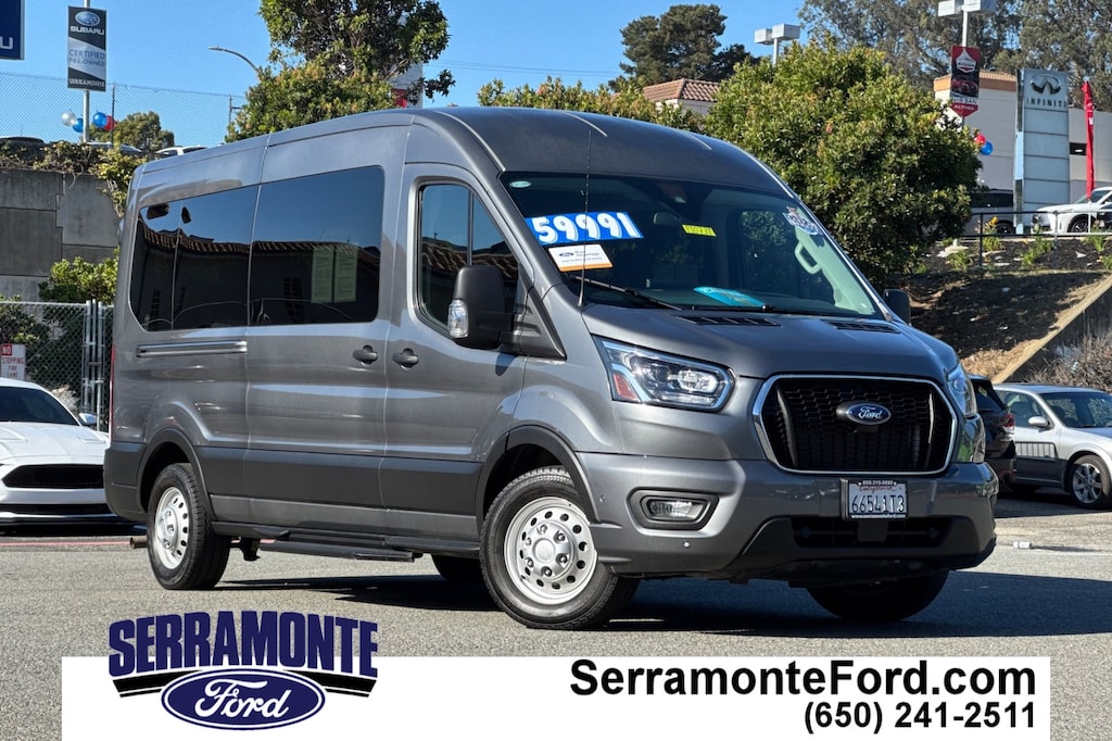 Certified 2023 Ford Transit-350 Passenger XLT /15 Passenger Seat Wagon Medium Roof Van