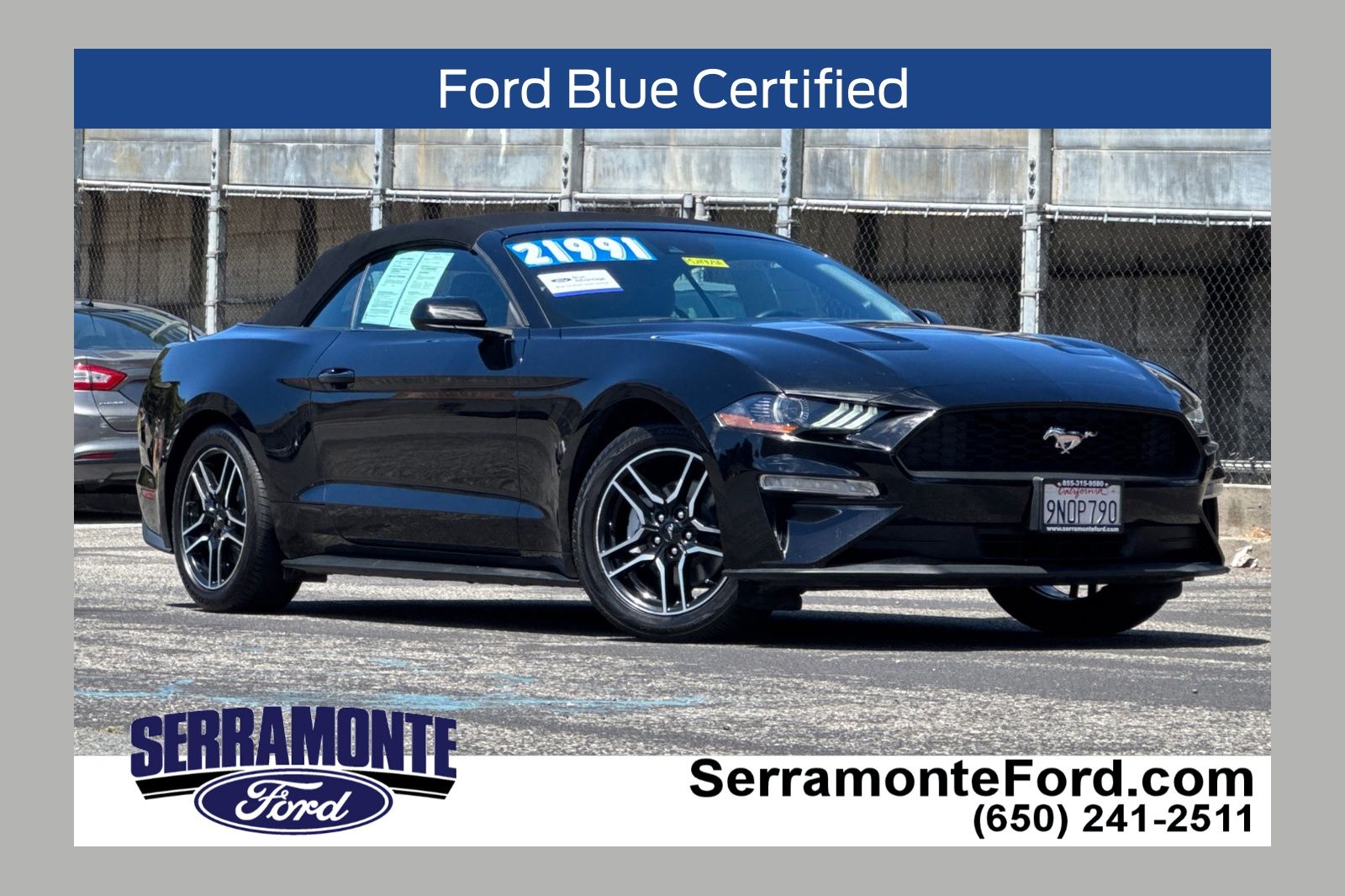 Shadow Black 2022 Ford Mustang Convertible Rear-Wheel Drive Automatic