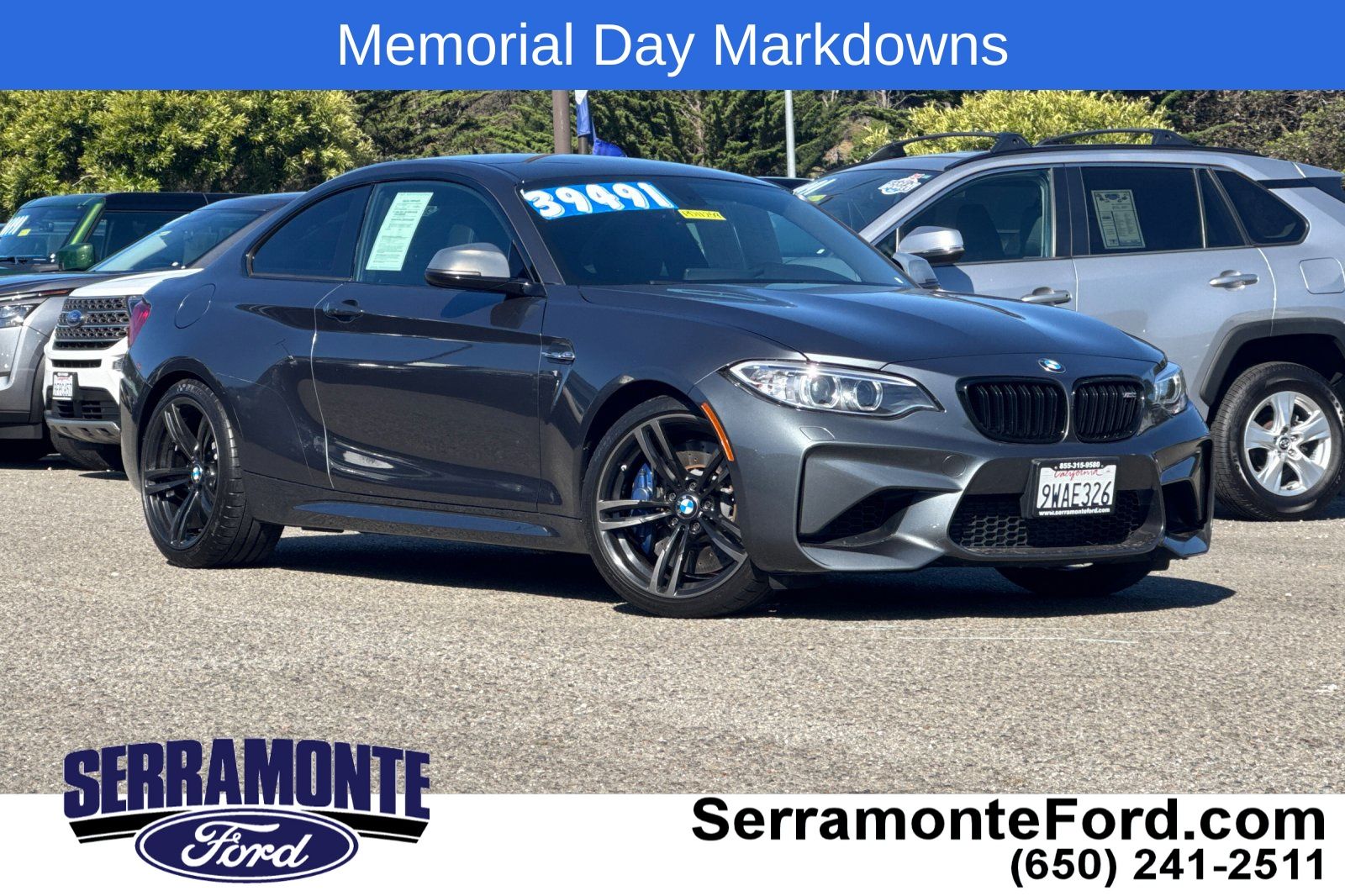 Mineral Gray 2017 BMW M2 RWD Coupe Rear-Wheel Drive 6-Speed Manual