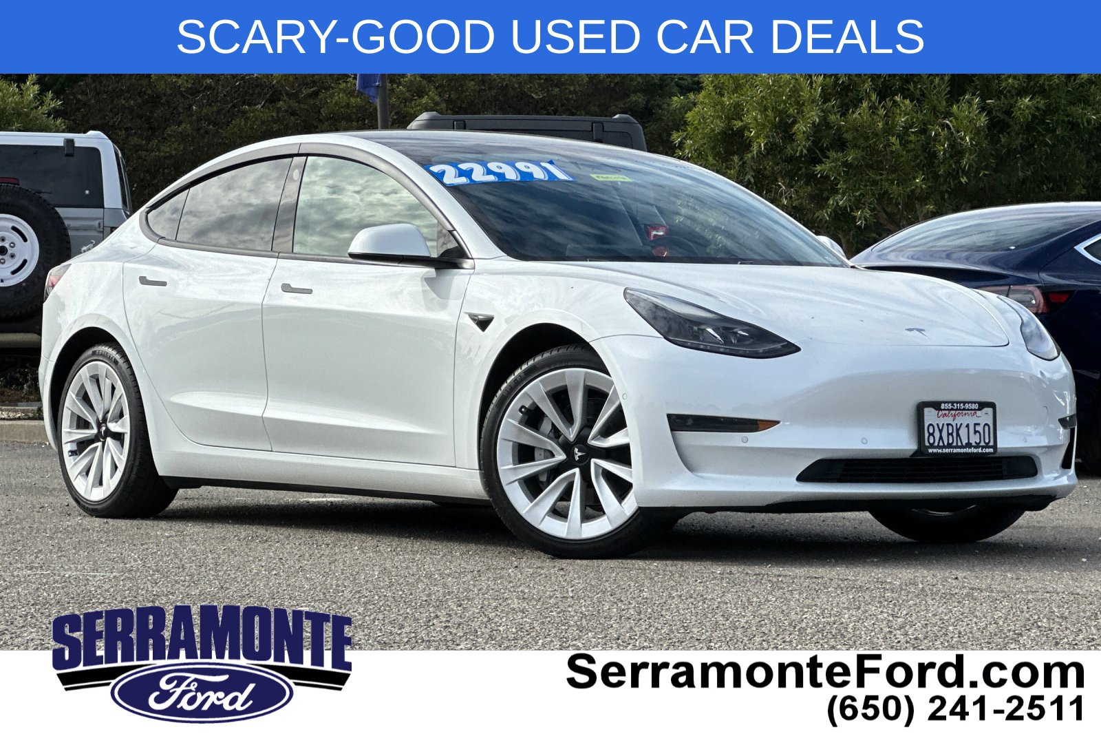 Pearl White Multi-Coat 2021 Tesla Model 3 Sedan Rear-Wheel Drive 1-Speed Automatic