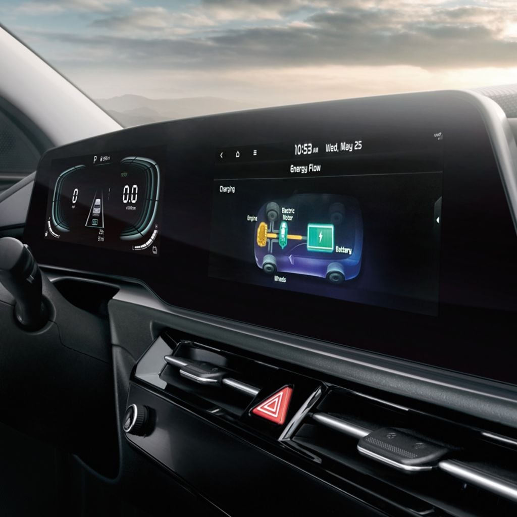 2025 Kia Niro Hybrid Interior Dual Panoramic Displays Close-Up